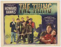 3z023 THING LC #1 '51 Howard Hawks classic horror, best image of top cast with weapons!
