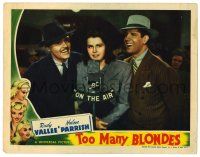 3z948 TOO MANY BLONDES LC '41 pretty Helen Parrish at mic between Rudy Vallee & Jerome Cowan!
