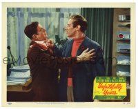 3z963 UNFAITHFULLY YOURS LC #3 '48 Sturges, great image of Rex Harrison roughing up Rudy Vallee!