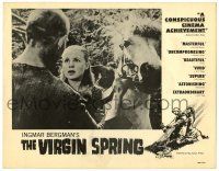 3z969 VIRGIN SPRING LC '60 Ingmar Bergman's Jungfrukallan, Birgitta Valberg encounters evil man!