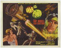 3z053 WAR OF THE PLANETS TC '66 cool pulp art of astronauts, huge ray gun & spaceship!