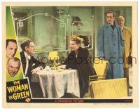 3z987 WOMAN IN GREEN LC '45 Boulton & Basil Rathbone as Holmes watch Paul Cavanagh & Hillary Brooke!