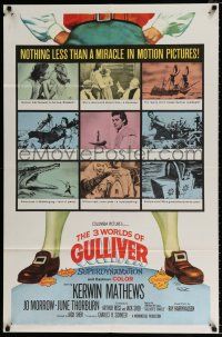4a011 3 WORLDS OF GULLIVER 1sh '60 Ray Harryhausen fantasy classic, nothing less than a miracle!
