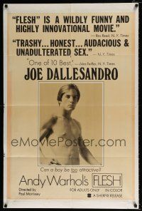 4a032 ANDY WARHOL'S FLESH 1sh '68 can barechested Joe Dallesandro be TOO attractive!