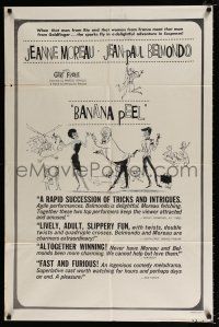 4a061 BANANA PEEL 1sh '63 Jeanne Moreau, Jean-Paul Belmondo, directed by Macel Ophuls!