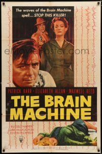 4a112 BRAIN MACHINE style A 1sh '56 Patrick Barr, he's escaped, the man with murder on his mind!