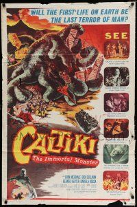 4a133 CALTIKI THE IMMORTAL MONSTER 1sh '60 Caltiki - il monstro immortale, cool art of creature!