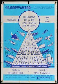 4a249 DEVIL'S TRIANGLE 1sh '70 hundreds of ships and planes are missing in the Bermuda Triangle!