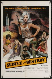 4a260 DOLL SQUAD 1sh '73 Ted V. Mikels directed, action art of sexy lady assassins!