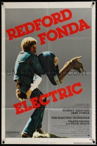 4a283 ELECTRIC HORSEMAN 1sh '79 Sydney Pollack, great image of Robert Redford & Jane Fonda!