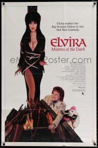 4a285 ELVIRA MISTRESS OF THE DARK 1sh '88 sexy Cassandra Peterson tied to stake by Edie McClurg!