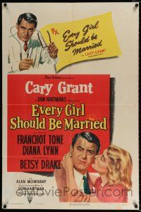 4a291 EVERY GIRL SHOULD BE MARRIED 1sh '48 hapless doctor Cary Grant & pretty Diana Lynn!