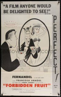 4a317 FORBIDDEN FRUIT 1sh '59 Fernandel, Francoise Anoul, great Al Hirschfeld artwork!