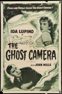 4a353 GHOST CAMERA 1sh R49 cool crime art of young sexy Ida Lupino, Henry Kendall!