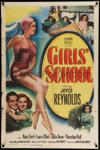 4a358 GIRLS' SCHOOL 1sh '50 Joyce Reynolds, full-length image of sexy swimmer!