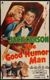 4a367 GOOD HUMOR MAN 1sh '50 great image of Jack Carson eating ice cream bar & Lola Albright