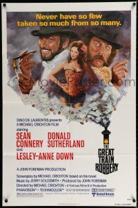 4a374 GREAT TRAIN ROBBERY 1sh '79 art of Sean Connery, Sutherland & Down by Jung!