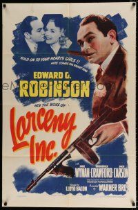 4a481 LARCENY INC. 1sh '42 Edward G. Robinson will steal the gold right out of your teeth!