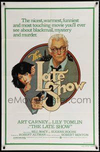 4a487 LATE SHOW 1sh '77 great artwork of Art Carney & Lily Tomlin by Richard Amsel!