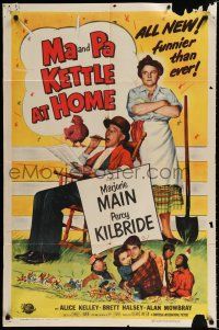 4a519 MA & PA KETTLE AT HOME 1sh '54 great wacky image of Marjorie Main & Percy Kilbride!