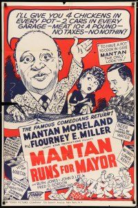 4a537 MANTAN RUNS FOR MAYOR 1sh '46 politician Moreland promises Miller 4 chickens in every pot!