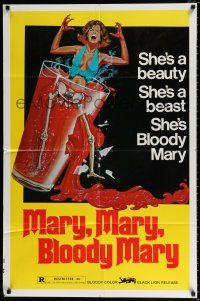 4a543 MARY MARY BLOODY MARY 1sh '76 gruesome art of woman dissolving in gigantic glass of acid!