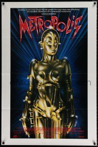 4a559 METROPOLIS 1sh R84 Fritz Lang classic, Girogio Moroder, art of female robot by Nikosey!