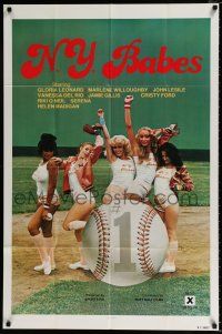 4a589 N.Y. BABES 1sh '79 sexiest X-rated female New York baseball players ever!