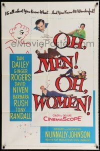 4a612 OH MEN OH WOMEN 1sh '57 Dan Dailey, Ginger Rogers, David Niven, Barbara Rush