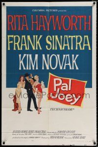 4a634 PAL JOEY 1sh '57 Maurice Thomas art of Frank Sinatra, sexy Rita Hayworth & Kim Novak!