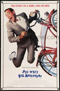 4a645 PEE-WEE'S BIG ADVENTURE 1sh '85 Tim Burton, best image of Paul Reubens & his beloved bike!