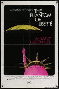 4a651 PHANTOM OF LIBERTY 1sh '74 Luis Bunuel, outrageous erotic Statue of Liberty art!