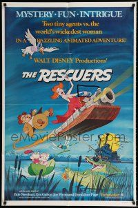 4a696 RESCUERS 1sh '77 Disney mouse mystery adventure cartoon from depths of Devil's Bayou!
