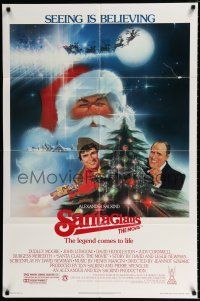 4a736 SANTA CLAUS THE MOVIE 1sh '85 Peak art of Dudley Moore with & Santa Claus & John Lithgow!