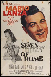 4a758 SEVEN HILLS OF ROME 1sh '58 Arrivederci Roma, Mario Lanza, gorgeous Marisa Allasio!