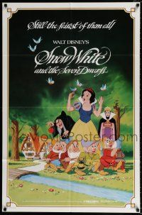 4a786 SNOW WHITE & THE SEVEN DWARFS 1sh R83 Walt Disney animated cartoon fantasy classic!