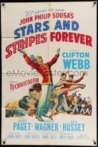 4a826 STARS & STRIPES FOREVER 1sh '53 Clifton Webb as band leader & composer John Philip Sousa!