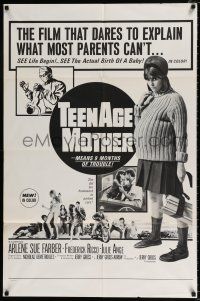 4a863 TEENAGE MOTHER 1sh '66 way more than nine months of trouble, camp classic!
