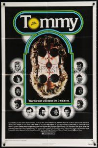 4a895 TOMMY 1sh '75 The Who, Roger Daltrey, rock & roll, cool mirror image!