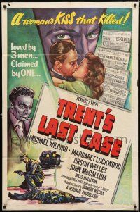 4a910 TRENT'S LAST CASE 1sh '53 art of Margaret Lockwood, Michael Wilding & Orson Welles!