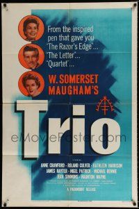 4a912 TRIO 1sh '50 W. Somerset Maugham, Anne Crawford, Roland Culver, Kathleen Harrison
