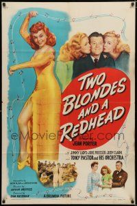 4a923 TWO BLONDES & A REDHEAD 1sh '47 Jean Porter, inside the jive hive of the swank set!