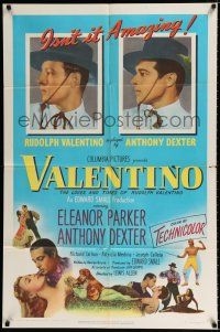 4a943 VALENTINO 1sh '51 Eleanor Parker, Anthony Dexter as Rudolph!