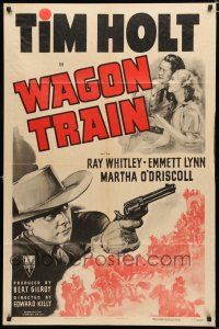 4a956 WAGON TRAIN style A 1sh R53 cowboy Tim Holt western, Ray Whitley!