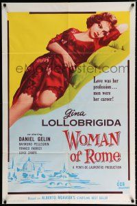 4a978 WOMAN OF ROME 1sh '56 love was sexy Gina Lollobrigida's profession but men were her career!