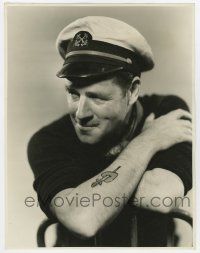 4b072 JACK HOLT deluxe 10.75x14 still '31 in sailor's cap with great arm tattoo in 50 Fathoms Deep!