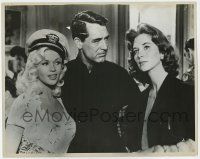 4b079 KISS THEM FOR ME deluxe 11.25x14 still '57 Cary Grant between Jayne Mansfield & Suzy Parker!