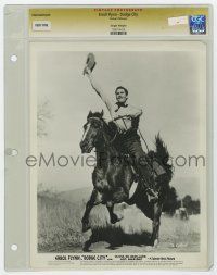 4b056 DODGE CITY slabbed 8x10.25 still '39 Errol Flynn on horseback, Michael Curtiz cowboy classic!