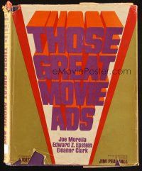 4b430 THOSE GREAT MOVIE ADS hardcover book '72 filled with cool poster images!