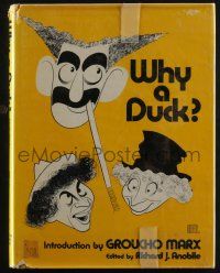 4b437 WHY A DUCK hardcover book '71 over 600 images of the Marx Bros., Al Hirschfeld cover art!